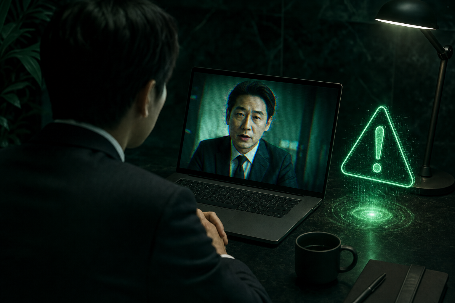 ビデオ通話に映る経営者になりすましたディープフェイク映像